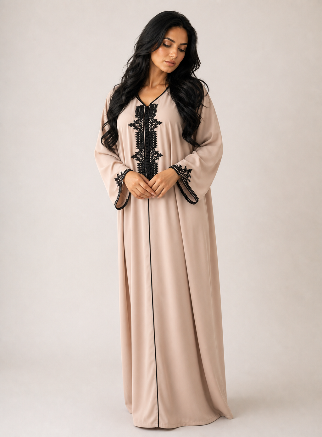 Blush and Black Jellaba