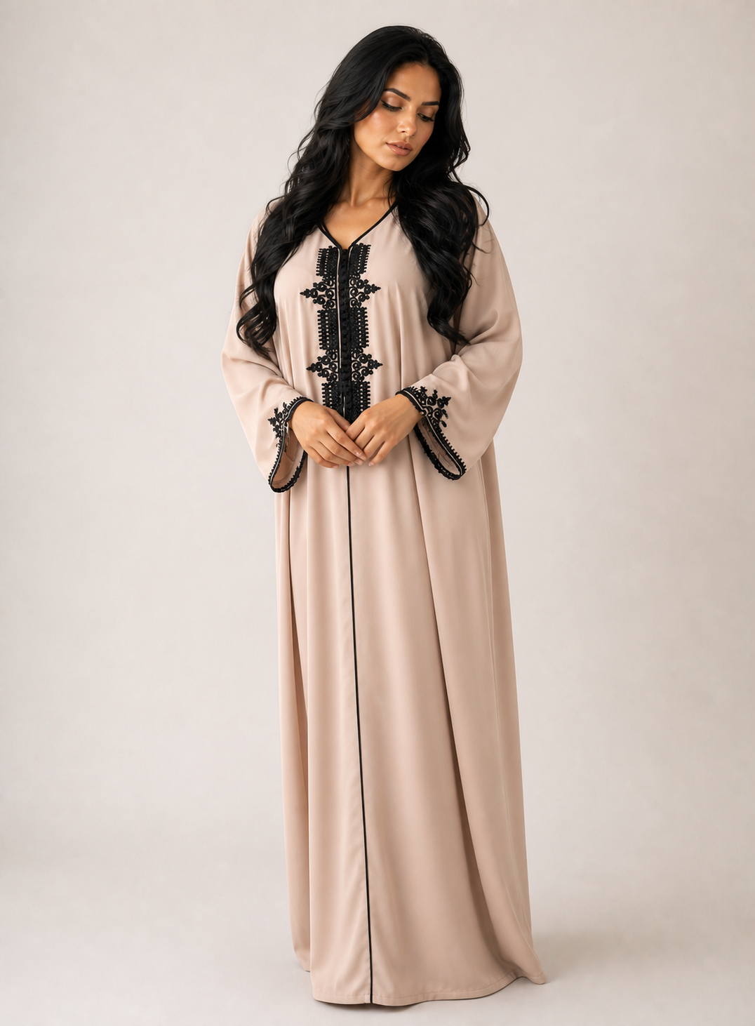 Blush and Black Jellaba