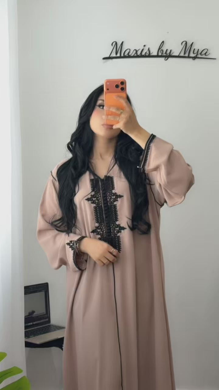 Blush and Black Jellaba