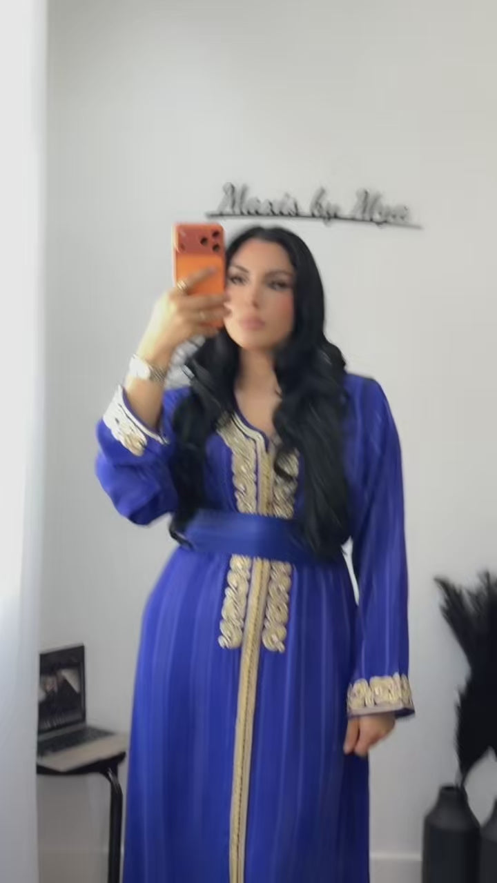 Simple Blue Linia Kaftan