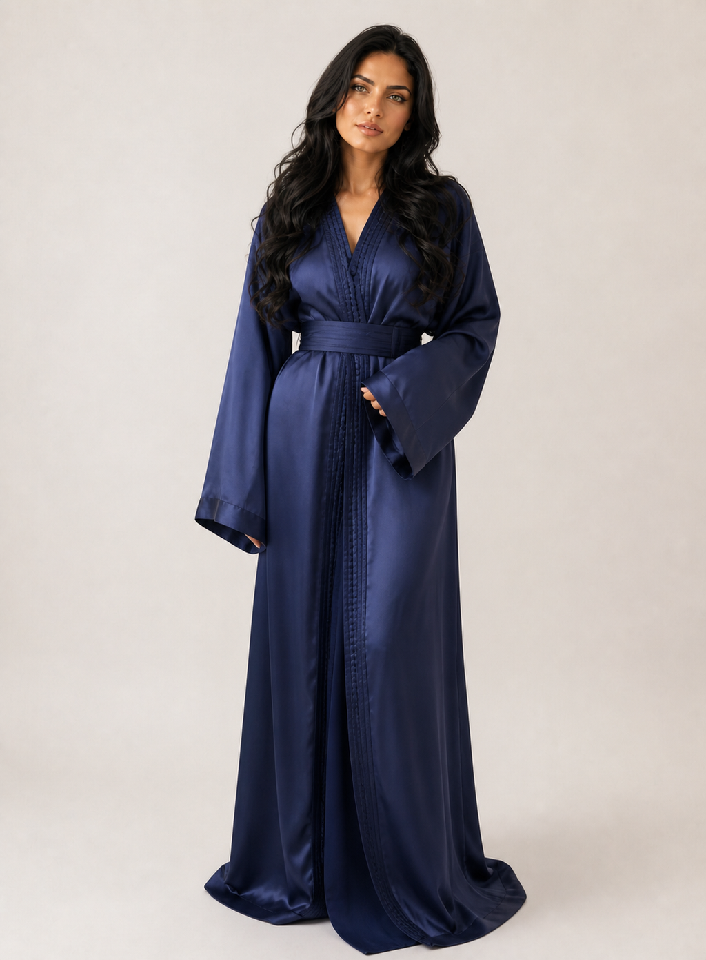 Organza Navy Blue Classic Kaftan