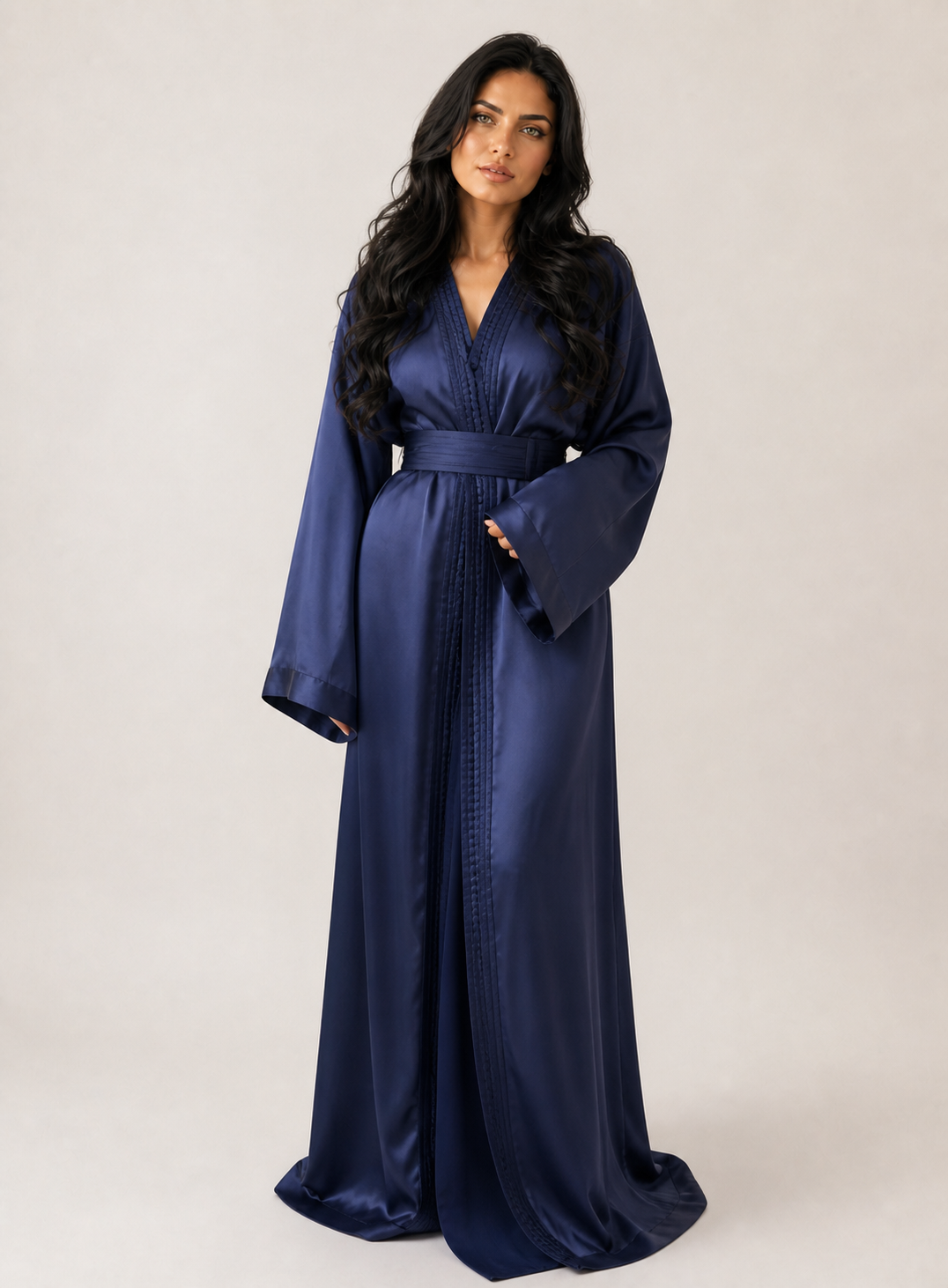 Organza Navy Blue Classic Kaftan