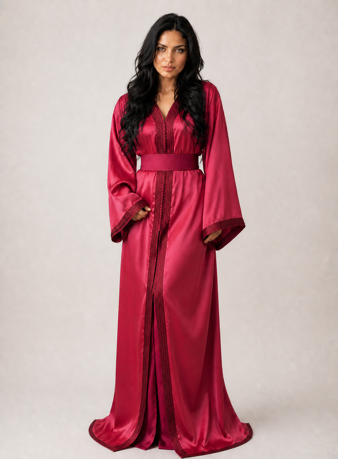 Organza Raspberry Red Classic Kaftan