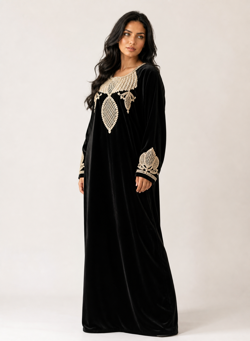 Embroidery Velvet Gandora