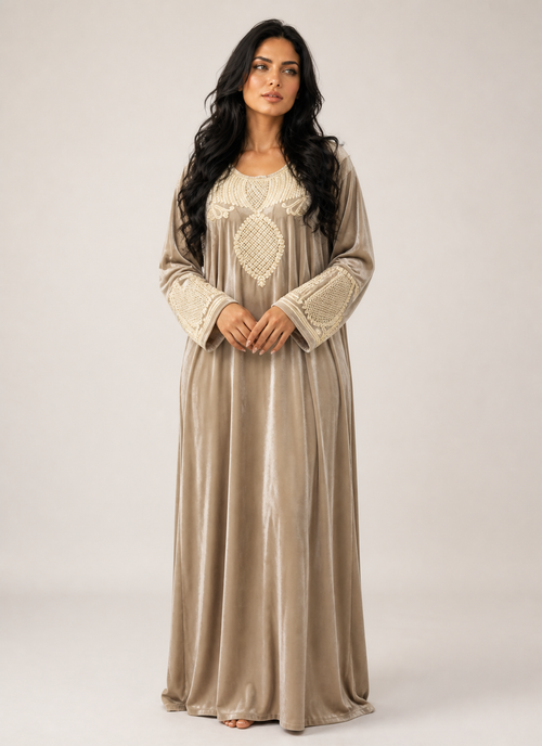 Embroidery Velvet Gandora